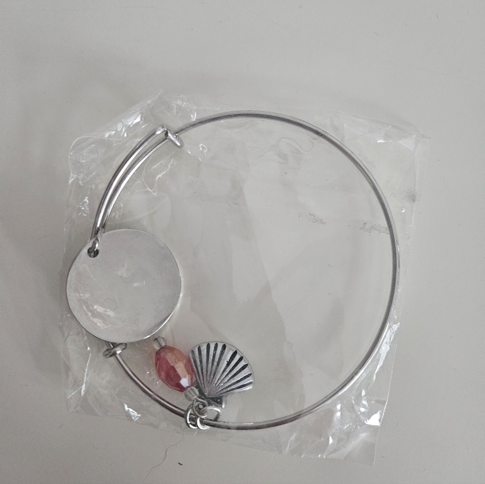 NWT "Beach is My Happy Place" Wire Bangle Bracelet - Picture 5 of 5